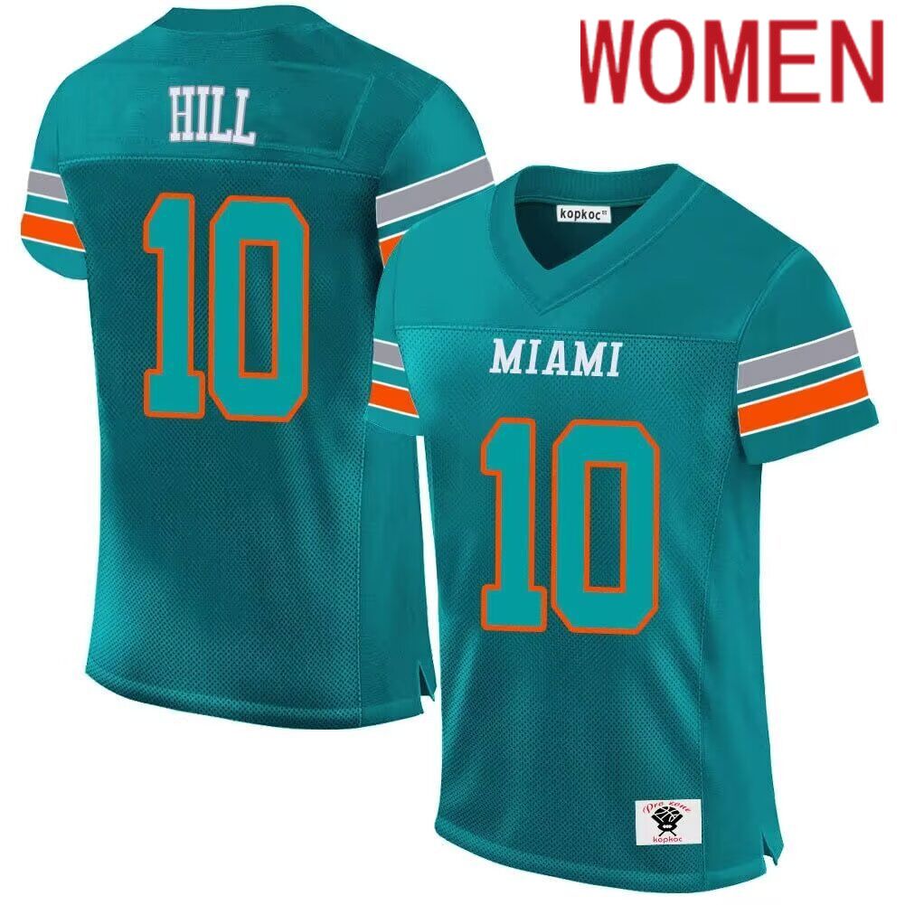 Women  Miami Dolphins #10 Hill green 2024 Nike Vapor Limited NFL throwback Jersey ->new york giants->NFL Jersey